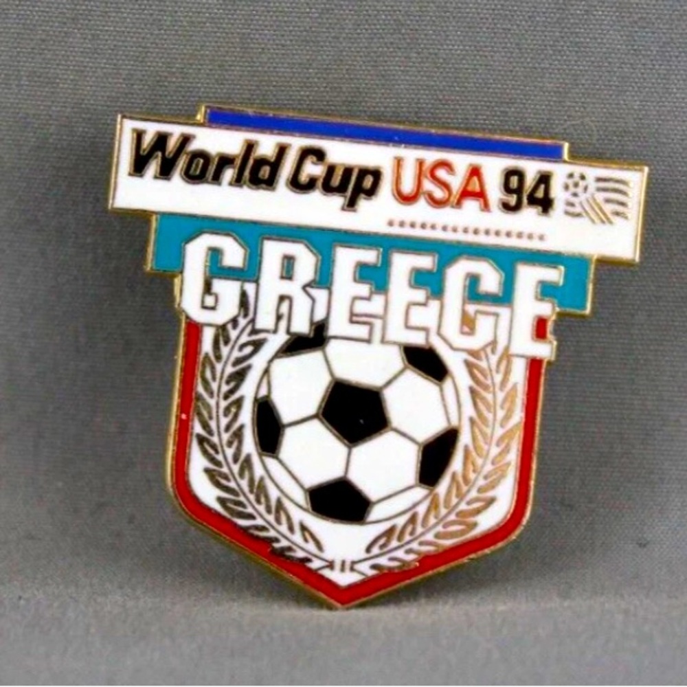 Vintage 1994 World Cup of Soccer Pin - Greece Shield Design by Peter David
